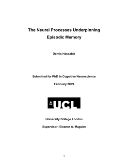 The Neural Processes Underpinning Episodic Memory