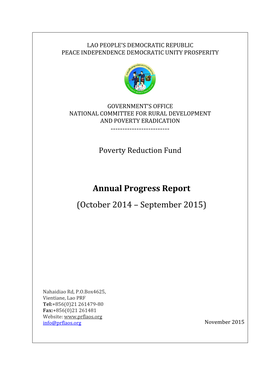 Annual Progress Report