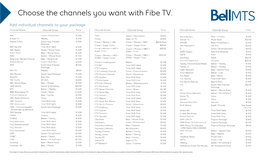 Fibe TV Individual Channel Pricing List (PDF