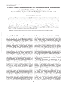 A Plastid Phylogeny of the Cosmopolitan Fern