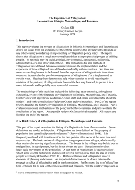 The Experience of Villagisation: Lessons from Ethiopia, Mozambique, and Tanzania