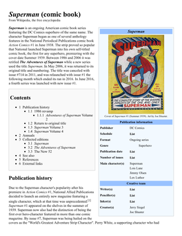 Superman (Comic Book) from Wikipedia, the Free Encyclopedia