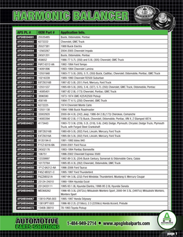 Page 1 APS Pt. # OEM Part # Application Info