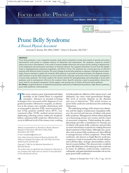 Prune Belly Syndrome a Focused Physical Assessment Amanda G