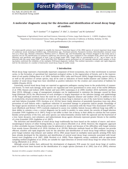 A Molecular Diagnostic Assay for the Detection and Identification of Wood Decay Fungi of Conifers