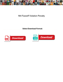 Nhl Faceoff Violation Penalty