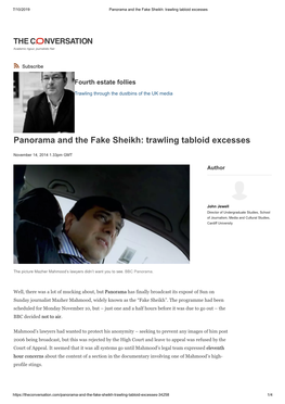 Panorama and the Fake Sheikh: Trawling Tabloid Excesses