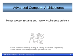 PAP Advanced Computer Architectures 1 Content