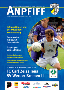 FC Carl Zeiss Jena SV Werder Bremen II
