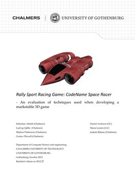 Rally Sport Racing Game: Codename Space Racer