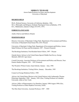 Shibley Telhami's CV