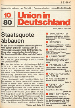 UID 1980 Nr. 10, Union in Deutschland