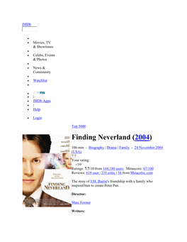 Finding Neverland (2004 2004)
