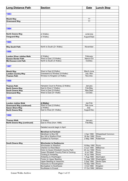 Long Distance Path Section Date Lunch Stop