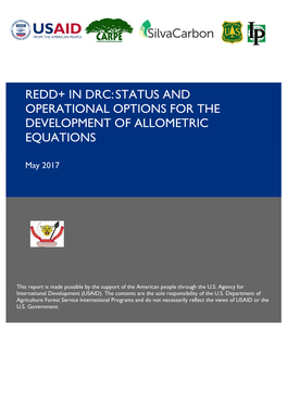 Redd+ in Drc:Status and Operational Options For