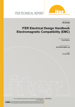 ITER Electrical Design Handbook Electromagnetic Compatibility (EMC)