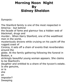 Morning Noon Night Morning Noon Night by Sidney Sheldon