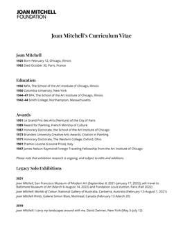 Joan-Mitchell-CV-Working Doc for Website