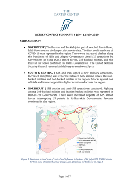 WEEKLY CONFLICT SUMMARY | 6 July - 12 July 2020