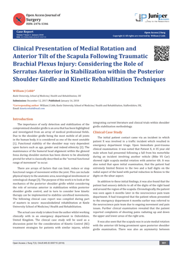 Clinical Presentation of Medial Rotation And