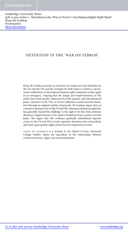 Detention in the 'War on Terror'