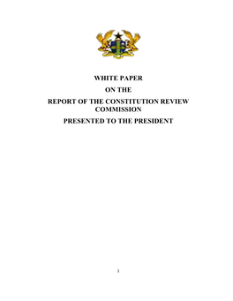 White Paper on the Report of the Constitution Review Commission