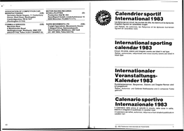 Calendrier Sportif International 1983