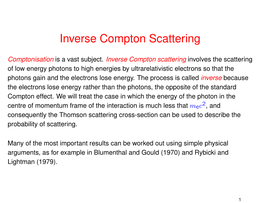 Inverse Compton Scattering