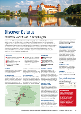 55 Discover Belarus – Privately Escorted Tour