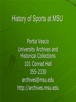 History of Sports at MSU