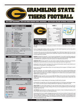 11/#13 Grambling State (9-1, 6-0 Swac)