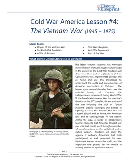 Cold War America Lesson #4: the Vietnam War (1945 – 1975)