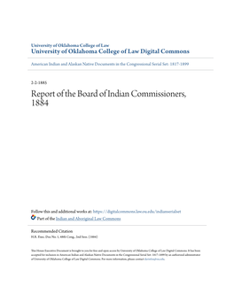 Report of the Board of Indian Commissioners, 1884