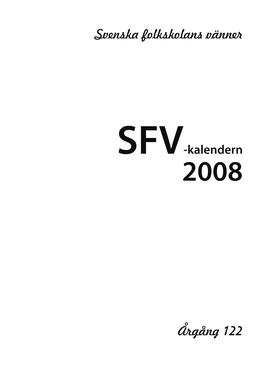 Svenska Folkskolans Vänner SFV-Kalendern Årgång