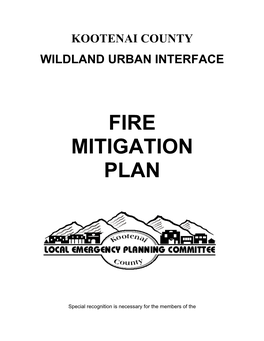 Kootenai County Wildland Urban Interface Fire Mitigation Planning Committee, a Subcommittee of the Local Emergency Planning Committee