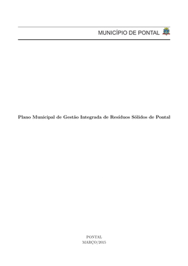 Plano Municipal De Gestão Integrada De Resíduos Sólidos De Pontal