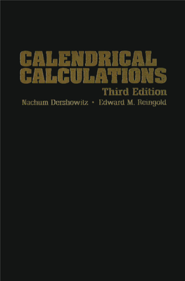 CALENDRICAL CALCULATIONS, Third Edition