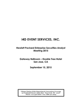 Hewlett Packard Enterprise – SAM 2015 – Transcript