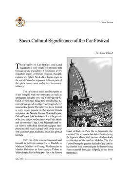 Socio-Cultural Significance of the Car Festival