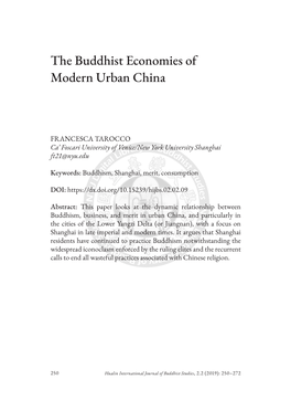 The Buddhist Economies of Modern Urban China