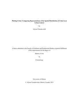 Plotting Crime: Comparing Representations of the Spatial Distribution of Crime in an Urban Context