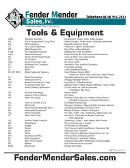 Fendermendersales.Com Tools & Equipment