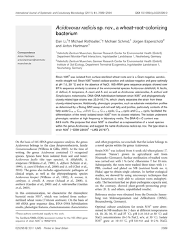 Acidovorax Radicis Sp. Nov., a Wheat-Root-Colonizing Bacterium