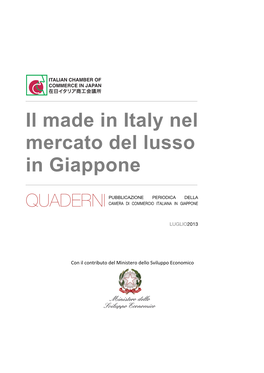 Il Made in Italy Nel Mercato Del Lusso in Giappone