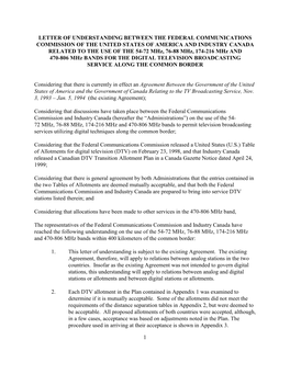 DTV) on February 23, 1998, and That Industry Canada Released a Canadian DTV Transition Allotment Plan in a Canada Gazette Notice Dated April 24, 1999;