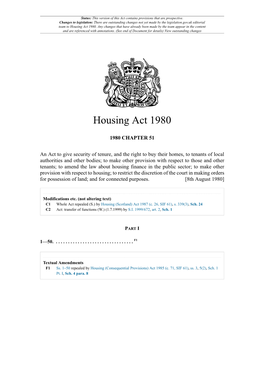 Housing Act 1980