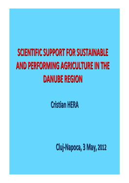 Scientific Support for Sustainable And