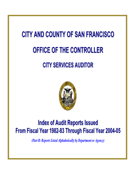 City and County of San Francisco Office of the Controller