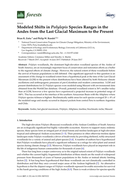 Modeled Shifts in Polylepis Species Ranges in the Andes from the Last Glacial Maximum to the Present