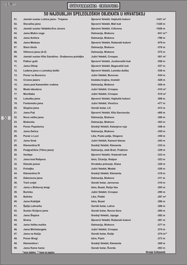 Subterranea Croatica 50 50 Najdubljih Speleoloških